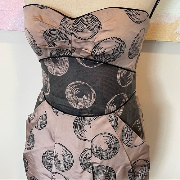 BCBG Maxazria Strapless Woven Silk Cameo Black Dress Size 4 100% Silk NWT $300 - Picture 2 of 10